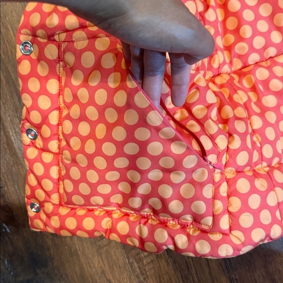 Large ROPER Reversible Orange Polka Dot Cowgirl Puffer Vest - Picture 5 of 8